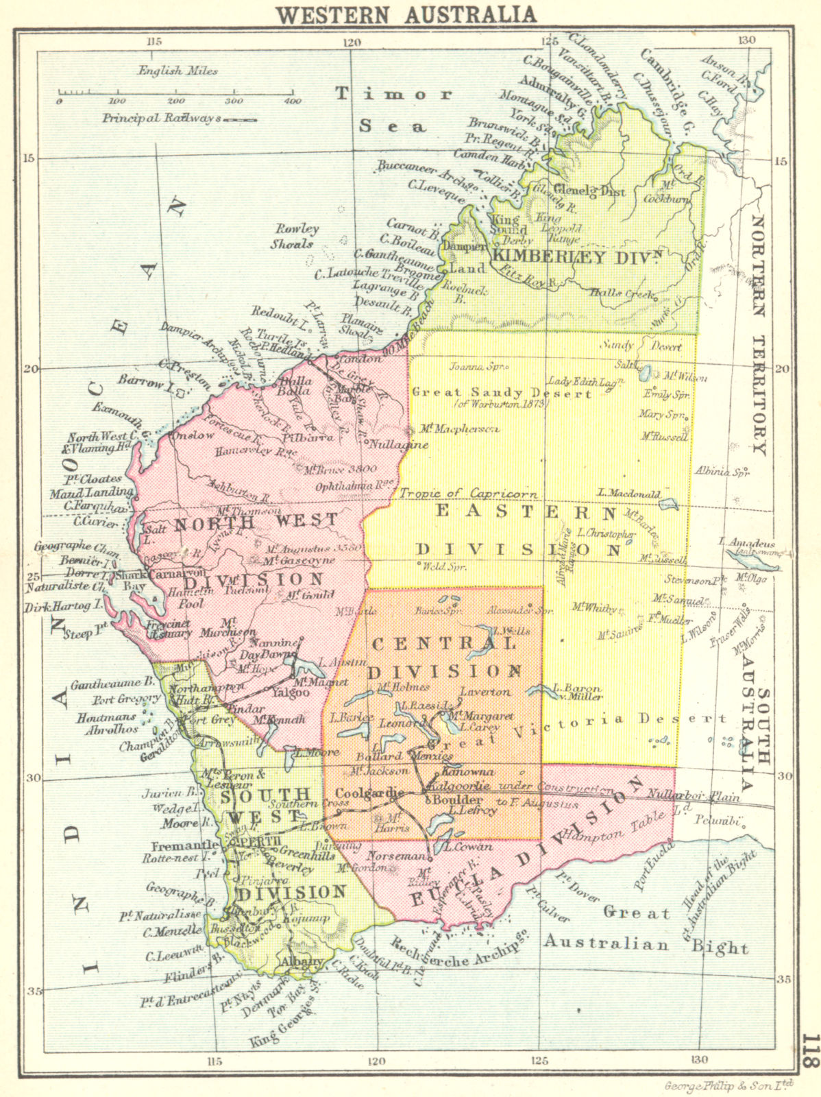 AUSTRALIA. Western Australia; Small map 1912 old antique plan chart